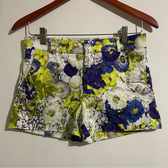 Zara Woman Cotton Blend Mixed Floral Print Chino Shorts - Picture 2 of 6
